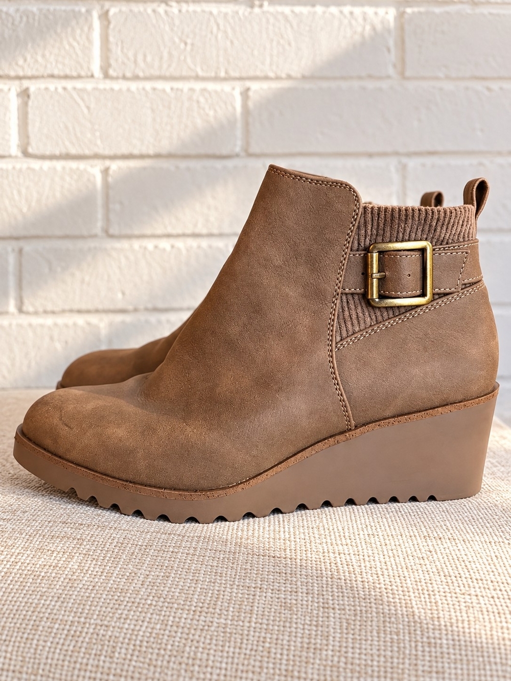 LifeStride Zayne Wedge Bootie Brown US 7.5 M